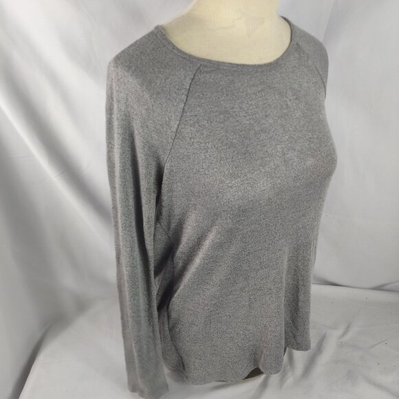 Faded Glory Womens Split Back Tunic Long Sleeve Pullover Top Gray Sz Small - Picture 3 of 5